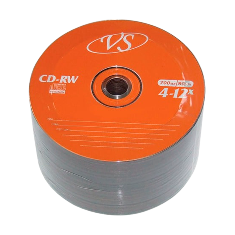 Диск CD-RW VS 700MB 4-12x 50шт. bulk (50/600)