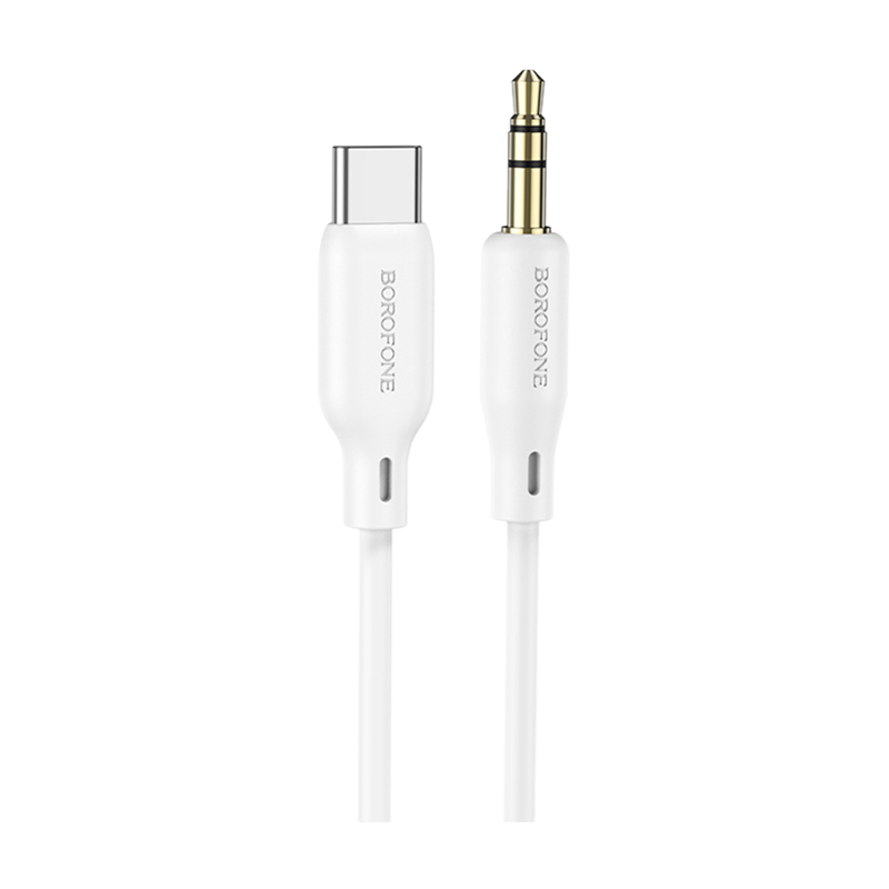 Кабель AUX Borofone BL18 Jack 3.5mm (m)-Type-C (m) 1.0м силикон белый (1/63/252)