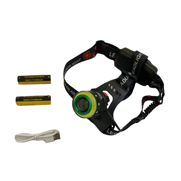 Фонарь налобный Без бренда HT-595 от аккумулятора 4 режима черный