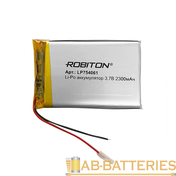 Аккумулятор ROBITON LP754061 3.7В 2300мАч PK1 1/10/250