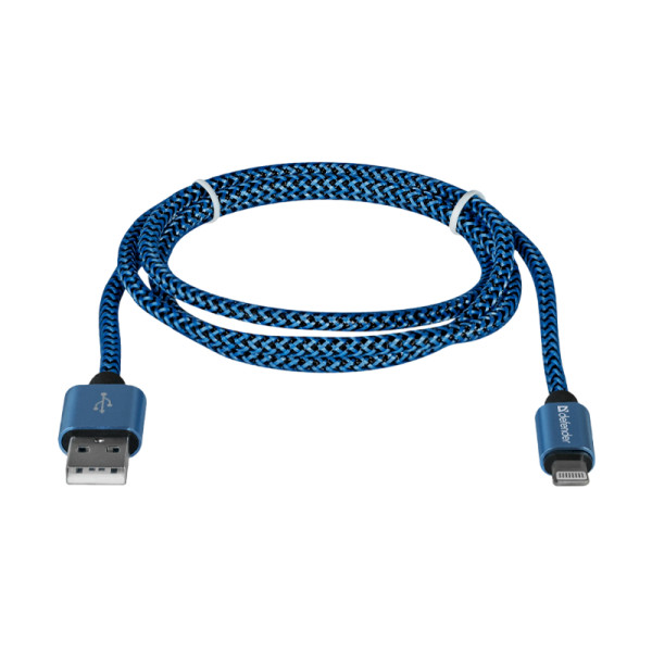 Кабель Defender ACH01-03T PRO USB2.0 (m)-Lightning (m) 1.0м 2.1A синий