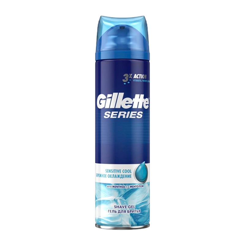 Гель для бритья Gillette Sensitive Skin COOL Бережное Охлаждение 200мл (1/6)