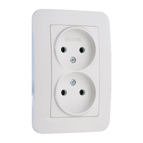 Розетка Makel Lillium Natural 2гн. 16A белый 55017 (1/12)