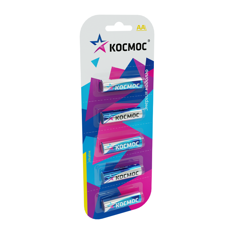 *Батарейка Космос LR6 AA BL5 Alkaline 1.5V отрывные (5/60/480) 