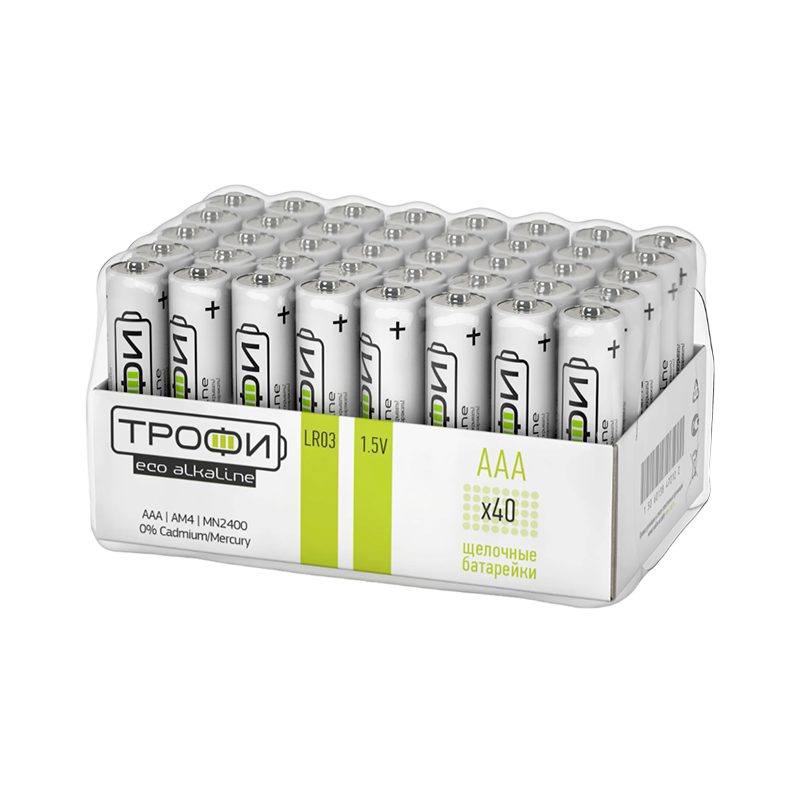 Батарейка Трофи Eco LR03 AAA bulk Alkaline 1.5V (40/960/38400)