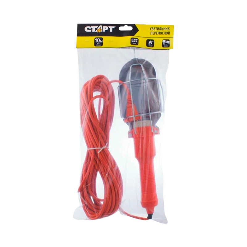 Светильник переносной Старт CLB 101-10M E27 с выключателем оранжевый (1/25)