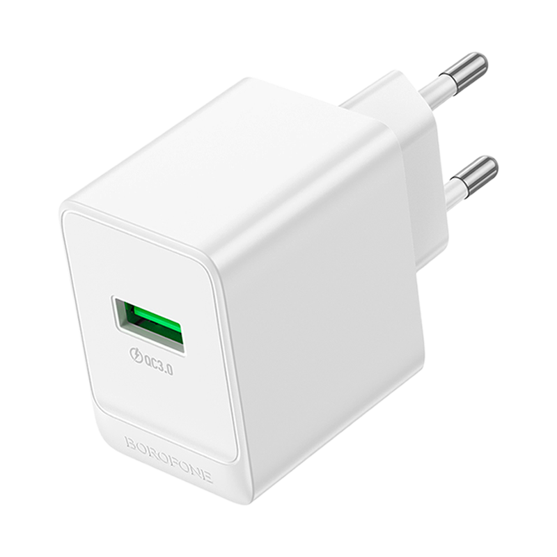 Сетевое З/У Borofone BAS12A 1USB 3.0A 18W QC3.0 белый (1/76/304)