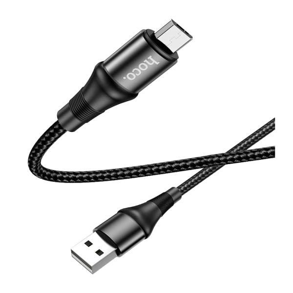 Кабель HOCO X50 USB (m)-microUSB (m) 1.0м 2.4A нейлон черный (1/31/310)