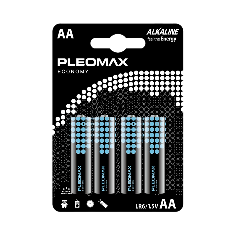 Батарейка Pleomax ECONOMY LR6 AA BL4 Alkaline 1.5V (4/24/480)