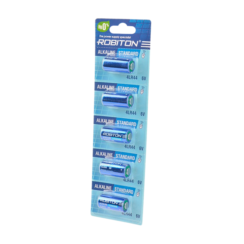 Батарейка ROBITON STANDARD R-4LR44-0-BL5 4LR44 (0% Hg) BL5