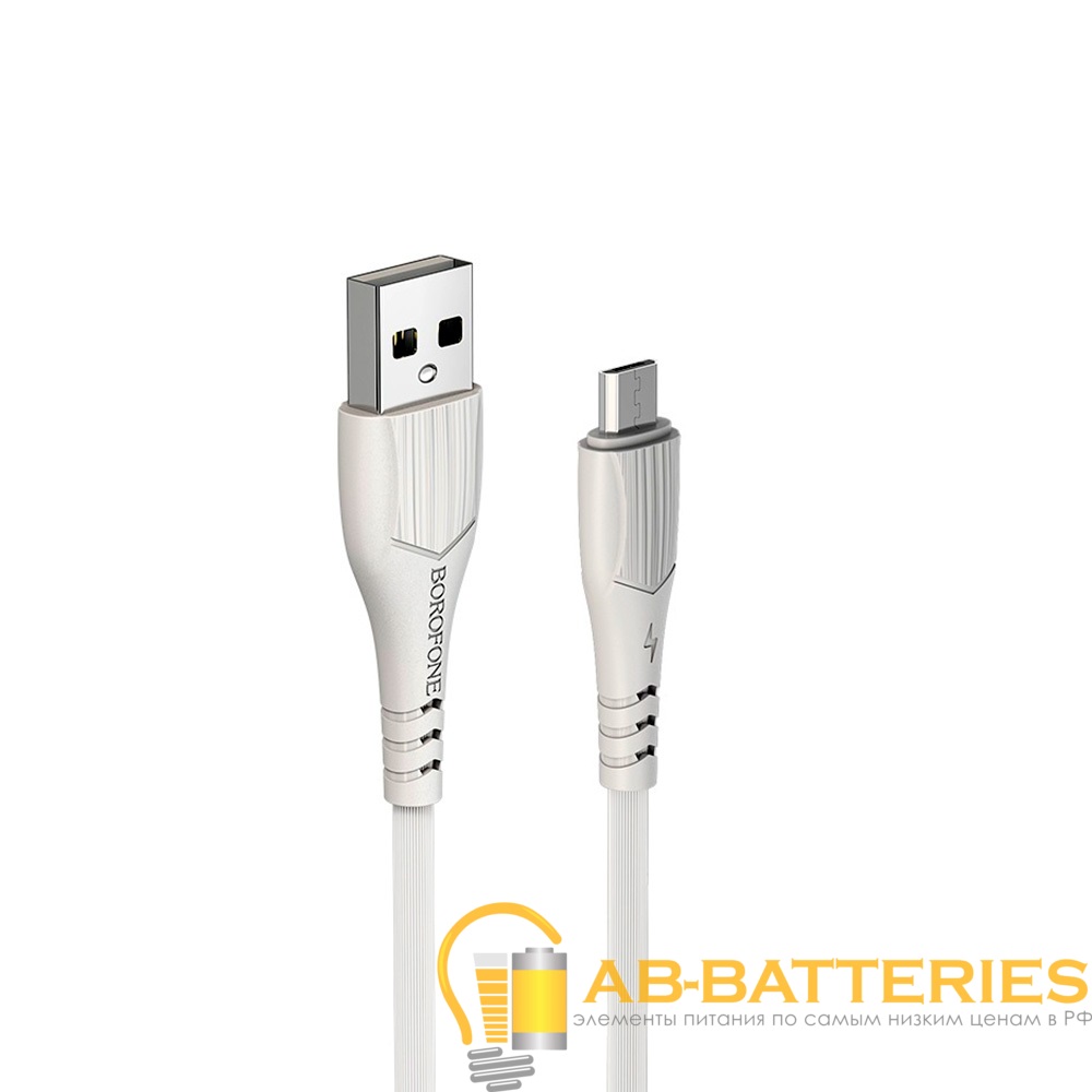 Кабель Borofone BX37 USB (m)-microUSB (m) 1.0м 2.4A ПВХ белый (1/360)