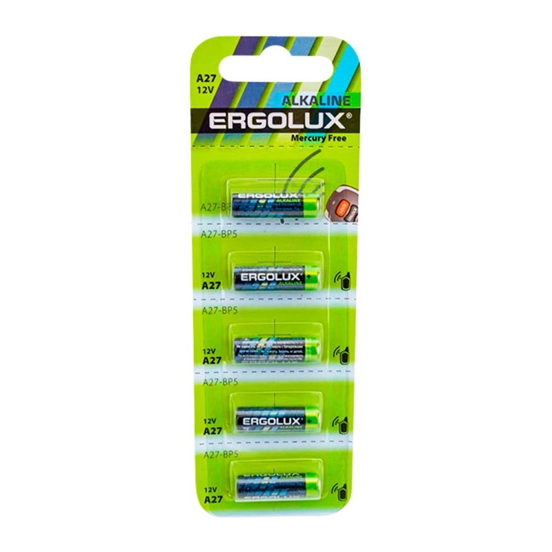 Батарейка Ergolux LR27/A27/MN27 BL5 Alkaline 12V (5/60/480)
