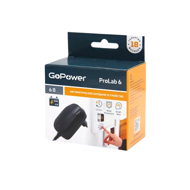 З/У для свинцово-кислотных аккумуляторов 6V GoPower ProLab 6 1.0A (1/100)