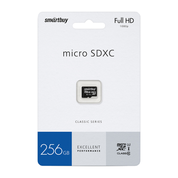 Карта памяти microSD Smartbuy 256GB Class10 UHS-I (U1) 80 МБ/сек без адаптера