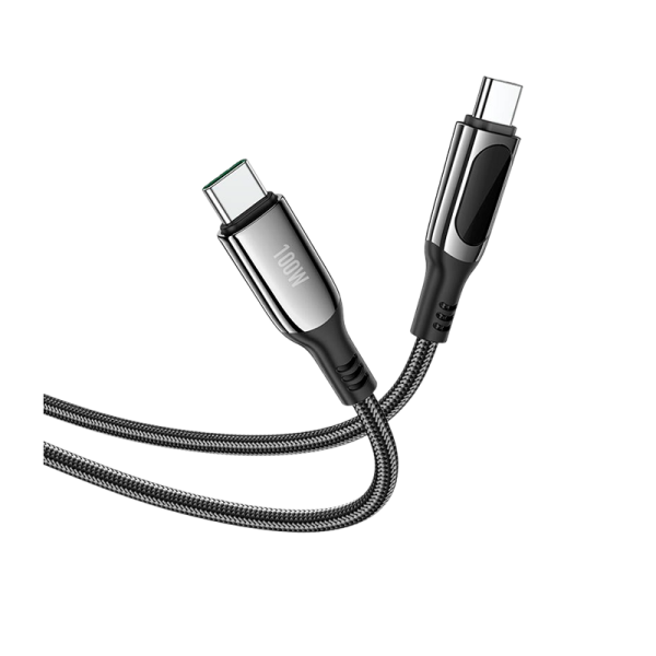 Кабель HOCO S51 Type-C (m)-Type-C (m) 1.2м 3.0A 100W нейлон черный (1/16/160)