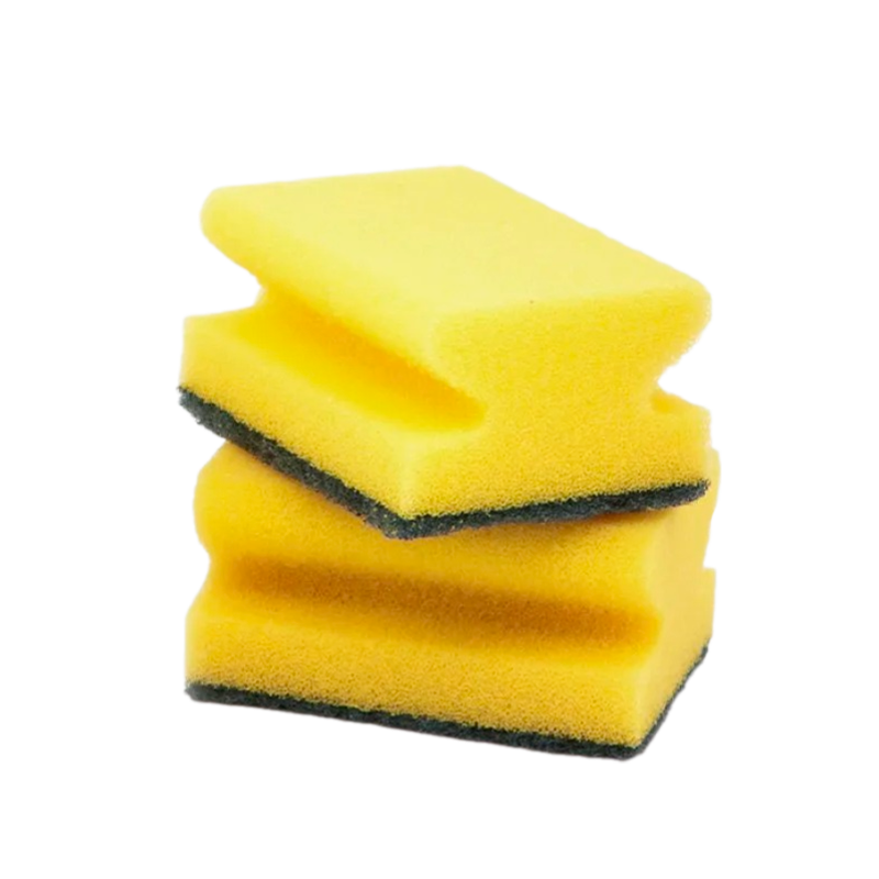 Губки кухонные AKTIV (maxi) с вырезами, 3 шт. в упаковке, 65 х 85 х 44 мм, PATERRA (1/38)
