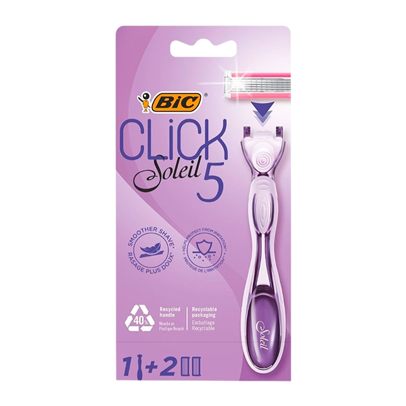 Бритва BIC Soleil Click 5 5 лезвий 2 кассеты пластиковая ручка (1/10)