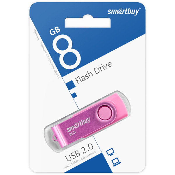 Флеш-накопитель Smartbuy Twist 4GB USB2.0 пластик розовый