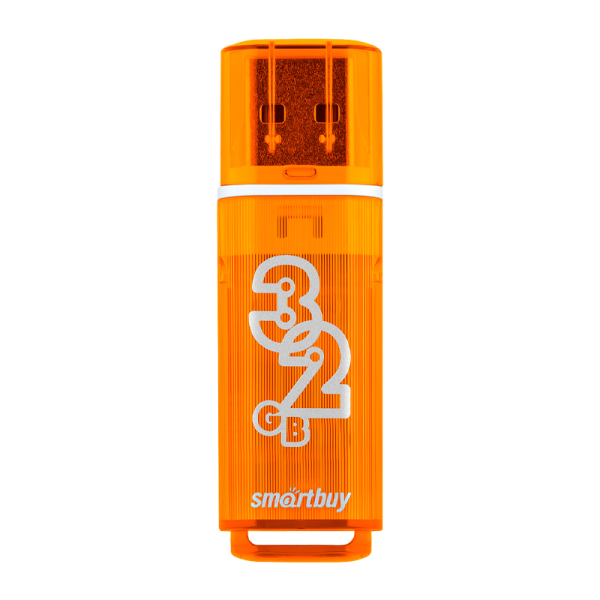 Флеш-накопитель Smartbuy Glossy 32GB USB2.0 пластик оранжевый
