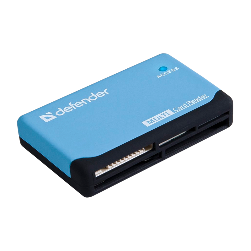 Картридер Defender Ultra USB2.0 SD/microSD/MS/M2 Combo/MMC/CF голубой (1/100)