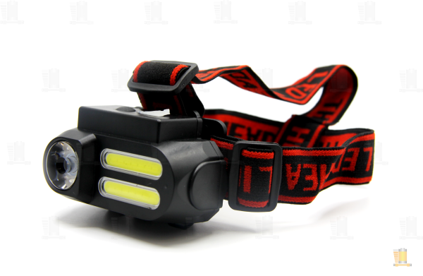 Фонарь налобный Без бренда NF-611 1LED+COB от аккумулятора 3 режима черный