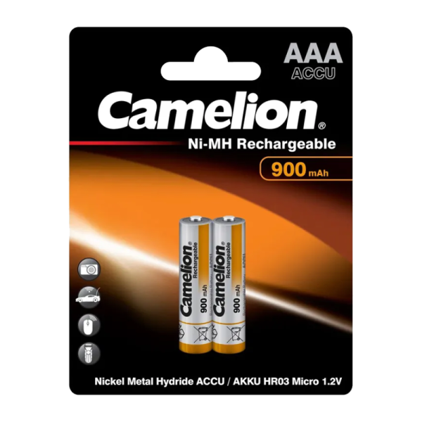 Аккумулятор бытовой Camelion HR03 AAA BL2 NI-MH 900mAh (2/24/480)