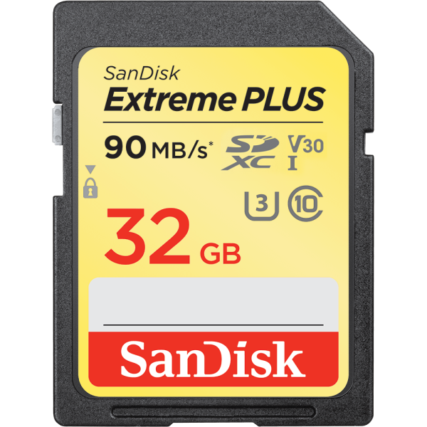 Карта памяти SD SanDisk Extreme Plus 32GB Class10 UHS-I (U3) 90 МБ/сек V30