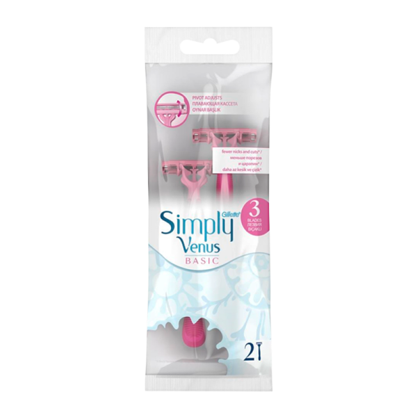Бритва Gillette Simply Venus 3 Basic 2 лезвия пластиковая ручка 2шт. (1/12)