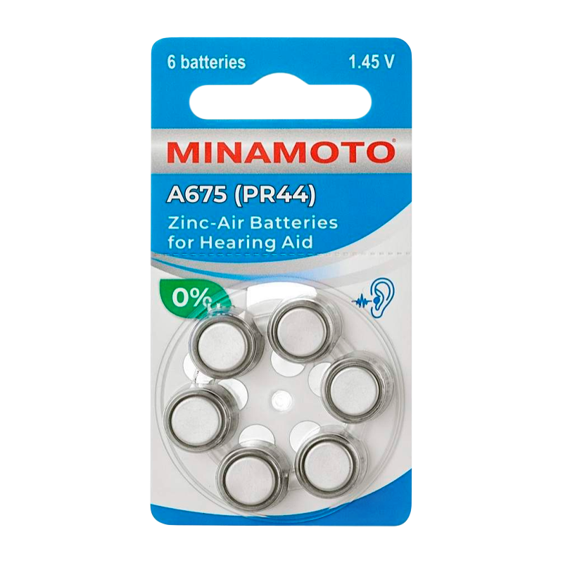 Батарейка Minamoto ZA675 BL6 Zinc Air 1.45V (6/60/600)