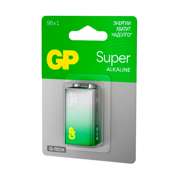 Батарейка GP Super G-Tech Крона 6LR61 BL1 Alkaline 9V (1/10/200)