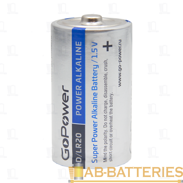 Батарейка GoPower LR20 D BL2 Alkaline 1.5V (2/12/96)