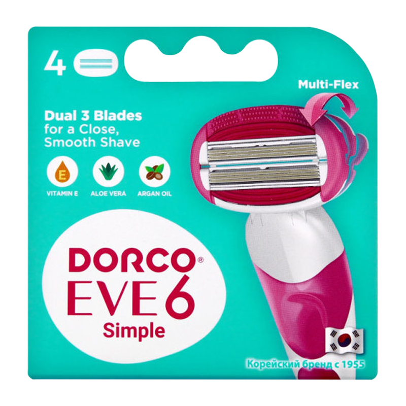 Сменные кассеты DORCO EVE 6 Shai Sweetie 6 лезвий 4шт. (цена за 1 шт) (4/32)