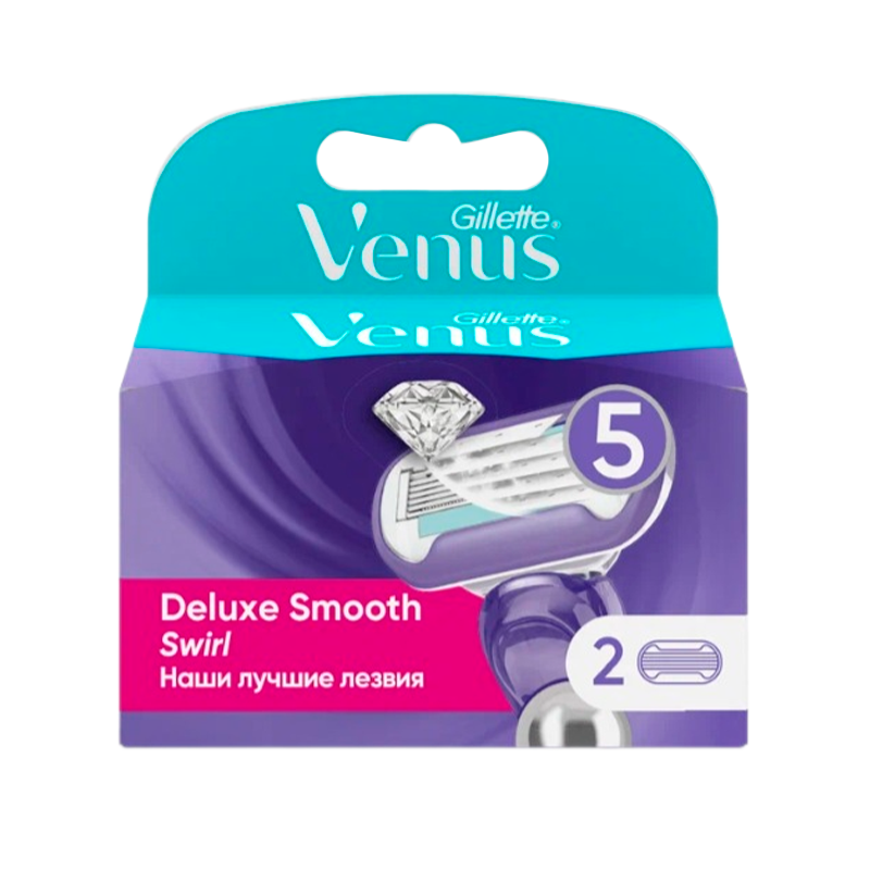Сменные кассеты Gillette VENUS Swirl 5 лезвий 2шт. (цена за 1 шт) (2/20)