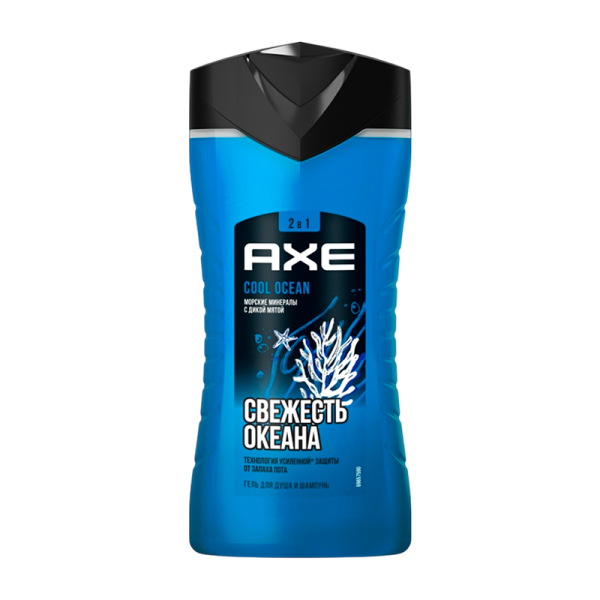 Гель для душа мужской AXE Cool Ocean 2в1 250мл (1/6)