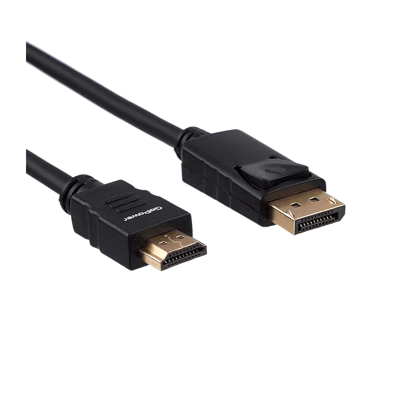 Кабель GoPower DisplayPort (m)-HDMI (m) 1.8м ПВХ ver.2.0 черный Premium Zip-Lock c подвесом (1/100)