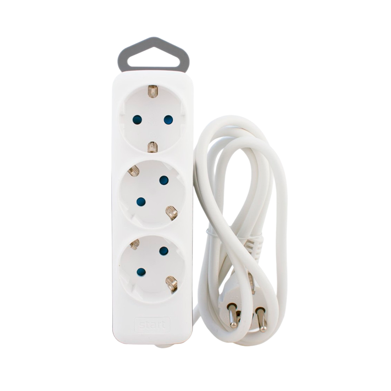 Удлинитель Старт S Comfort 3р.С/З 16A 1.0м ПВС IP20 с защитой от детей белый (1/20)