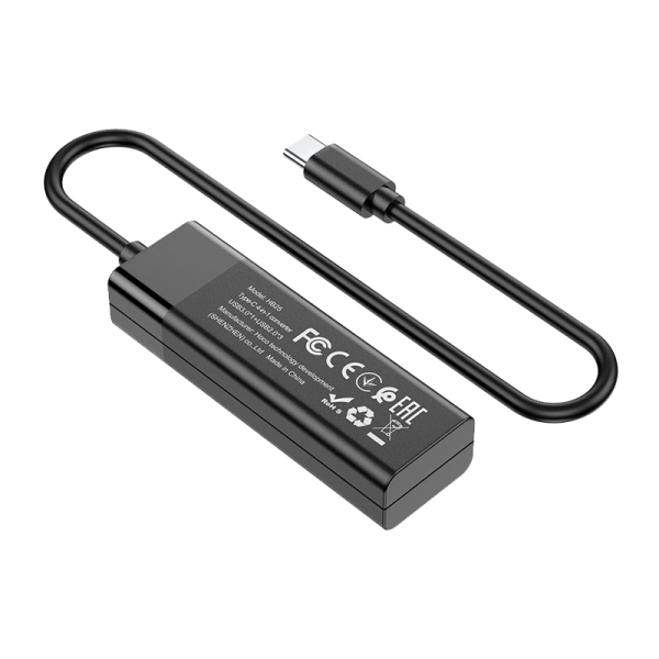 USB-Хаб HOCO HB25 4USB Type-C (m) USB3.0 0.3м черный (1/18/180)