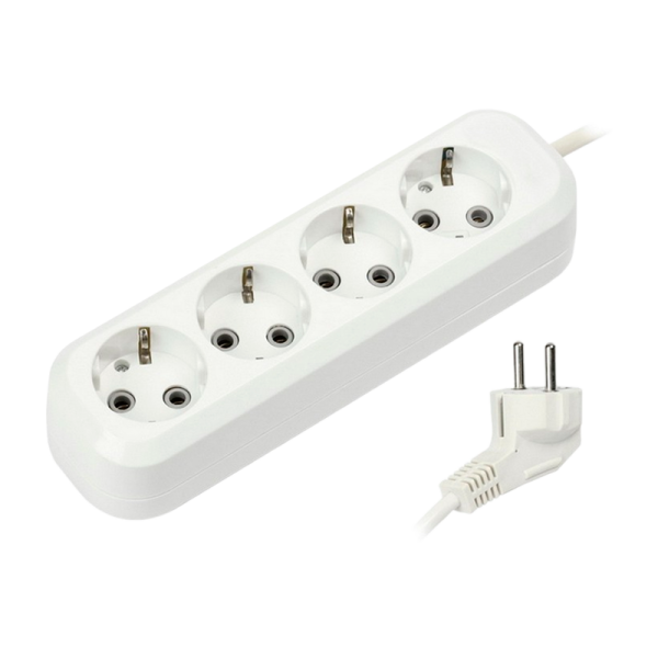 Удлинитель Smartbuy 4р.С/З 16A 2.0м ПВС белый (1/40)