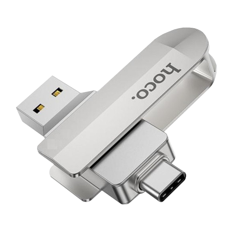 Флеш-накопитель HOCO Wise UD10 32GB USB3.0 Type-C (m) металл серебряный (1/25)