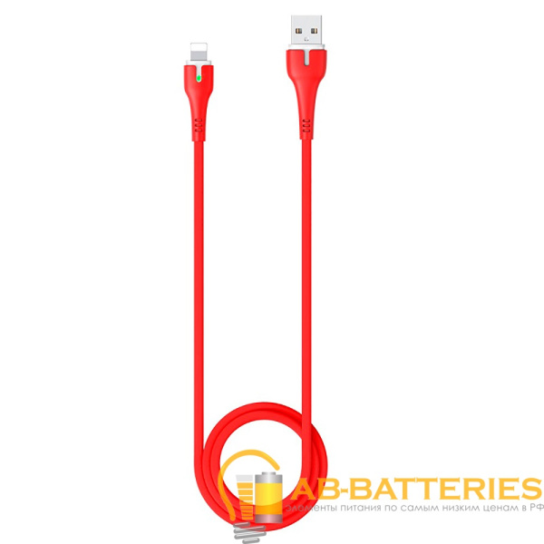 Кабель HOCO X45 USB (m)-Lightning (m) 1.0м 2.4A силикон красный (1/22/220)