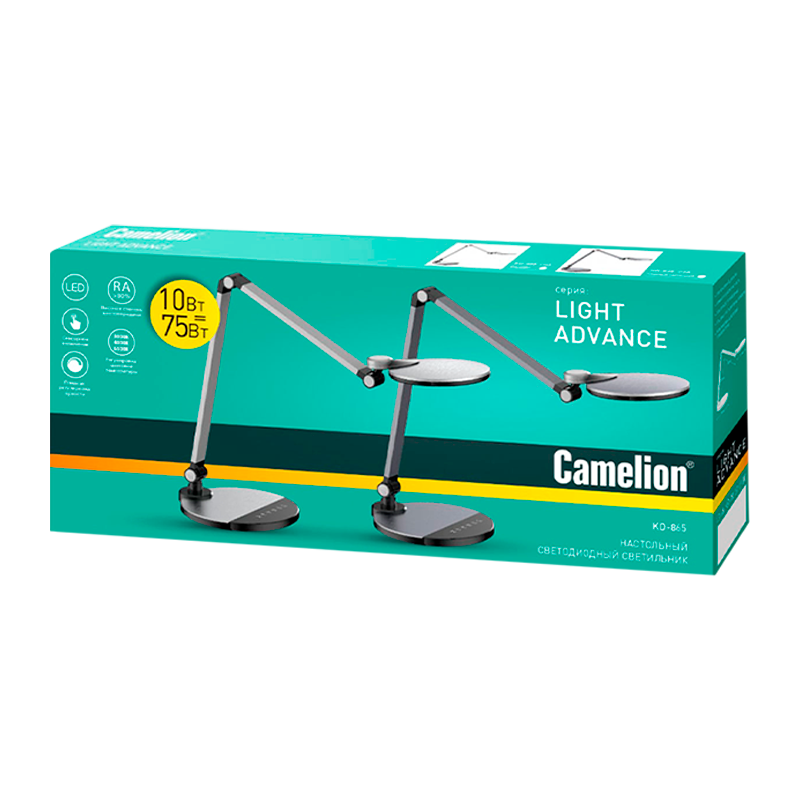 Светильник настольный Camelion KD-865 10W IP20 на основании сенс. черный (1/6)