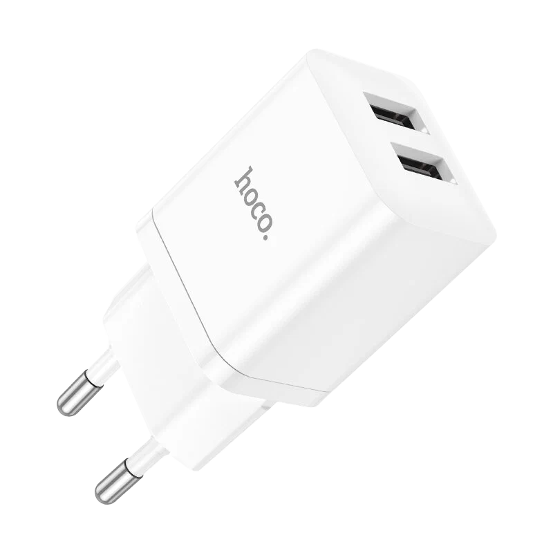 Сетевое З/У HOCO N25 2USB 2.1A с кабелем Type-C белый (1/13/130)