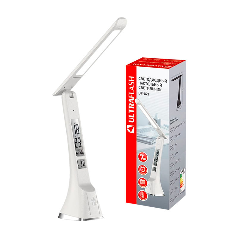Светильник настольный Ultraflash UF-821 7W 230V на основании 3 цв. белый