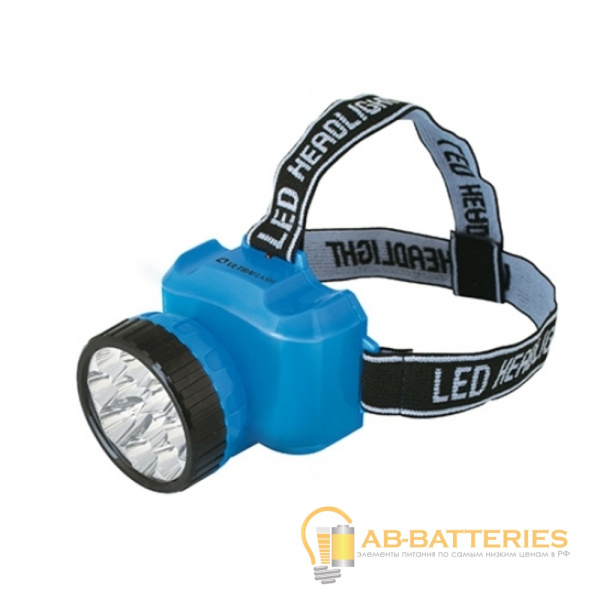 Фонарь налобный Ultraflash LED5361 4W 12LED от батареек 2 режима синий (1/10/60)