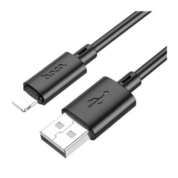 Кабель HOCO X88 USB (m)-Lightning (m) 1.0м 2.4A ПВХ черный (1/420)