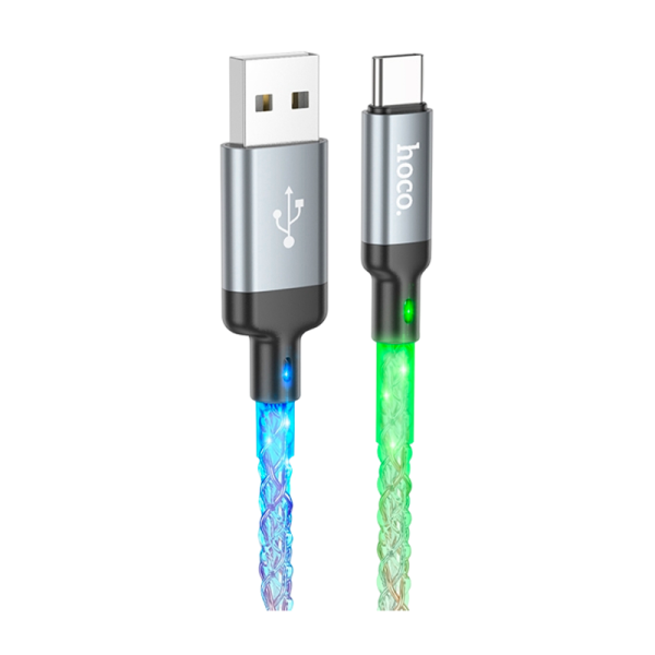 Кабель HOCO U112 USB (m)-Type-C (m) 1.0м 2.4A ПВХ серый (1/22/220)