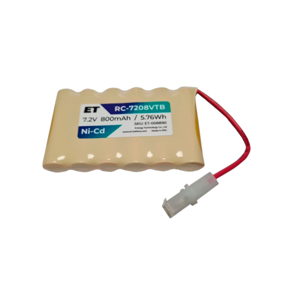 Аккумулятор ET RC-7208VTB BL1 белый большой, 7.2V, 800mAh, Ni-Cd, в ряд (1/75)