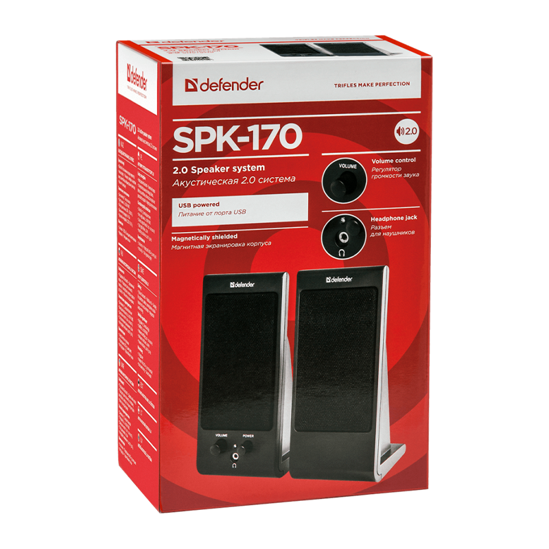 Колонки 2.0 Defender SPK-170 4W USB черный (1/40)