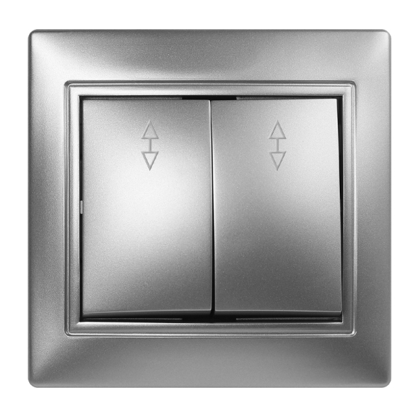 Выключатель Smartbuy проходной 2-клавишный 10А серебро "Венера"