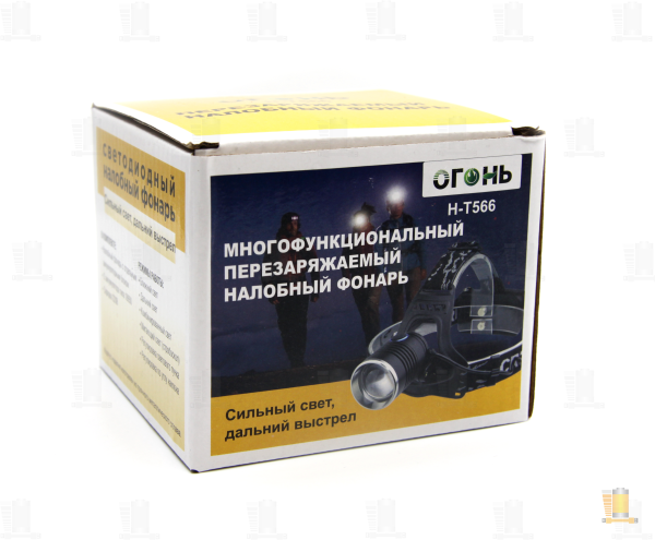 Фонарь налобный Без бренда H-T566 от аккумулятора ZOOM черный